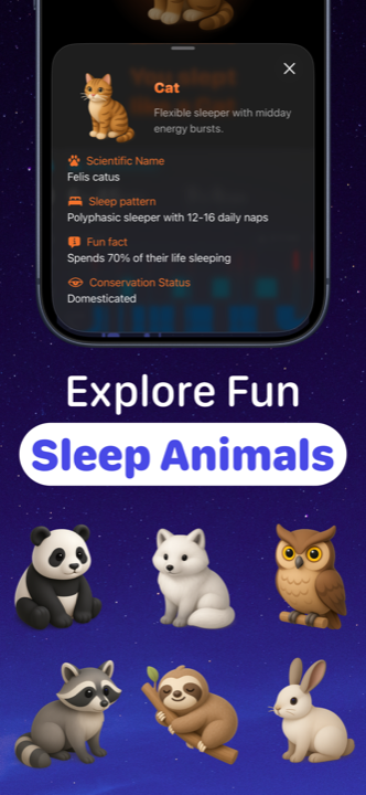 Sleep animal encyclopedia with fun facts about how animals sleep